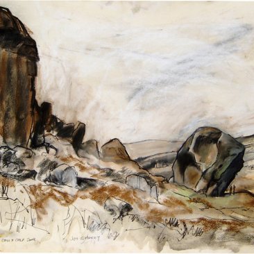 The Cow & Calf 2008 Pastel and Pen By Joy Godfrey