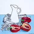 Still Life with Red Peppers Acrylic on canvas By Joy Godfrey