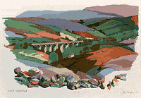 Viaduct at Denthead 1987 Silk screen print on Moulin de Gue, 275gsm cotton/linen paper By Joy Godfrey