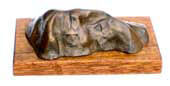 Badgerstone (on mahogany base) Bronze By Joy Godfrey