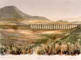 Ribblehead Viaduct silkscreen on 300gsm 100% cotton Arches paper By Joy Godfrey